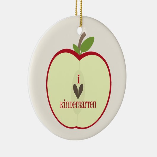 Kindergarten Teacher Ornament - Red Apple Half (Rechts)