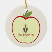 Kindergarten Teacher Ornament - Red Apple Half (Voorkant)
