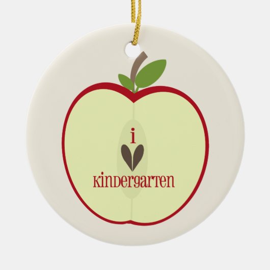 Kindergarten Teacher Ornament - Red Apple Half (Voorkant)