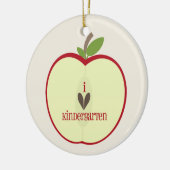 Kindergarten Teacher Ornament - Red Apple Half (Links)
