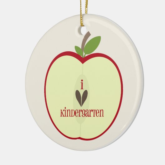 Kindergarten Teacher Ornament - Red Apple Half (Links)