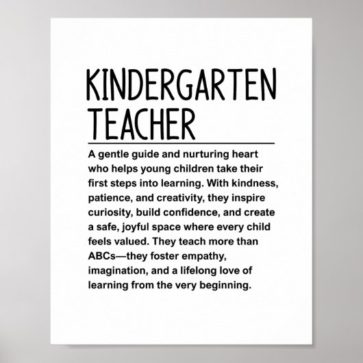 Kindergarten teacher poster (Voorkant)