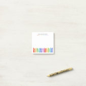 Kindergarten Teacher Rainbow Color Books Custom Post-it® Notes (Op bureau)
