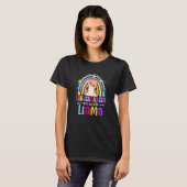 Kindergarten Teacher Rainbow No Prob Llama 100 Day T-shirt (Voorkant volledig)