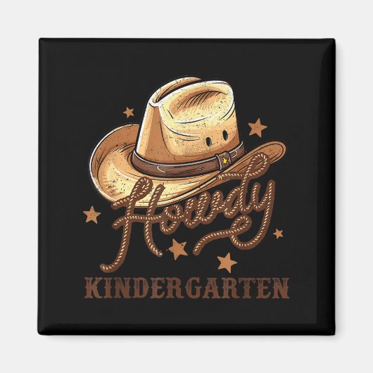 Kindergarten Teacher Rodeo Cowboy Western Howdy Ki Magneet (Voorkant)