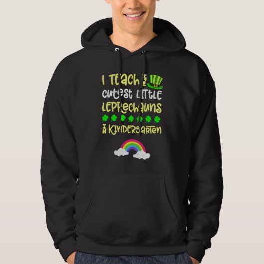Kindergarten Teacher St Patricks Day Rainbow Lepre Hoodie (Voorkant)