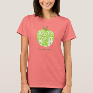 Kindergarten Teacher T Shirt - Green Apple