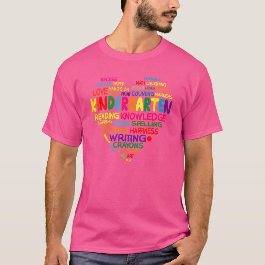 Kindergarten Team Hart terug naar school T-shirt (Voorkant)