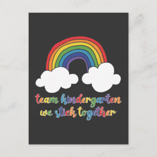 Kindergarten Team Rainbow Kinder leraar Kinderen Briefkaart
