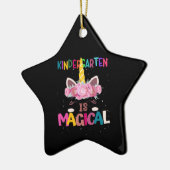 Kindergarten terug naar school kinder eenhoorn flo keramisch ornament (Links)