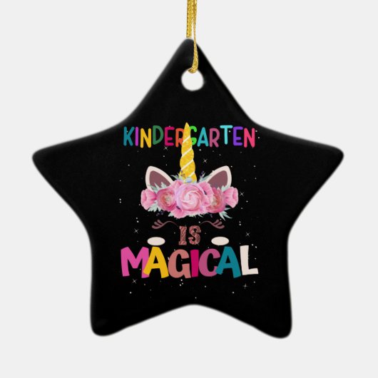 Kindergarten terug naar school kinder eenhoorn flo keramisch ornament (Achterkant)
