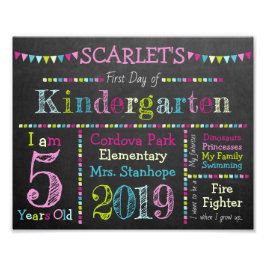 Kindergarten - Terug naar schoolbord Foto Afdruk