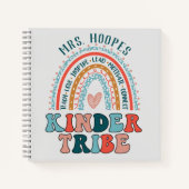 Kindergarten Tribe Boho Rainbow Heart gepersonalis Notitieboek (Voorkant)