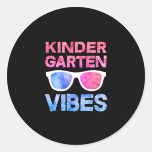 Kindergarten Vibes Eerste dag van de School Ronde Sticker