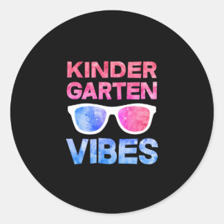 Kindergarten Vibes Eerste dag van de School Ronde Sticker