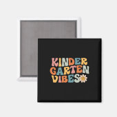 Kindergarten Vibes - Kinder Crew Retro First Day o Magneet (Voorkant / Achterkant)