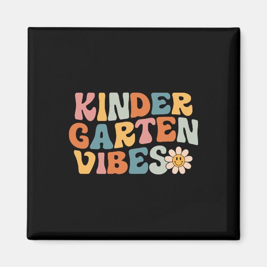 Kindergarten Vibes - Kinder Crew Retro First Day o Magneet (Voorkant)