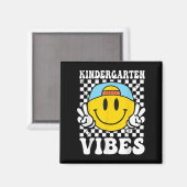 Kindergarten Vibes Retro Groovy Terug naar School Magneet (Voorkant / Achterkant)