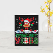 Kindergarten Vibes Teacher Buffalo Plaid Reindeer  Kaart (Gele Bloem)