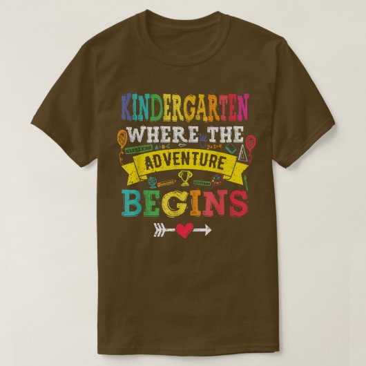 Kindergarten Where The Adventure Begins Gift Back T-shirt (Design voorkant)