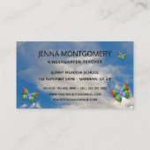 Kindergarter leraar Polka Dot regenboogvlinder Visitekaartje (Achterkant)