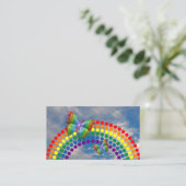 Kindergarter leraar Polka Dot regenboogvlinder Visitekaartje (Staand voorkant)