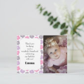 Kindergeboortedag Foto Foto: Roze Paars Briefkaart (Staand voorkant)