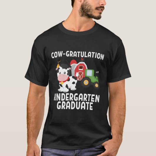 Kindergen Afstuderen Koe Boerderij Barnyard Tracto T-shirt (Voorkant)