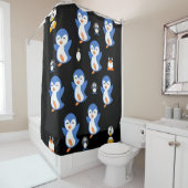 Kindergordijn voor pinguïn douchegordijn (In situ)