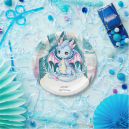 Kindergrillige Dragon Verjaardag Papieren Bordje