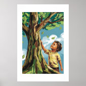 Kindergroei: Kleurrijke moderne boomposter Poster (Voorkant)