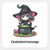 Kinderhalloween Vierkante Sticker (Voorkant)