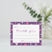 Kinderhart vul de lege bedankbriefjes in briefkaart (Staand voorkant)