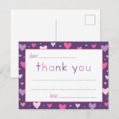 Kinderhart vul de lege bedankbriefjes in briefkaart (Voorkant / Achterkant)