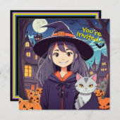 Kinderheksenfeest uitnodiging (Voorkant / Achterkant)