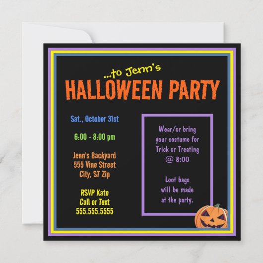 Kinderheksenfeest uitnodiging (Achterkant)