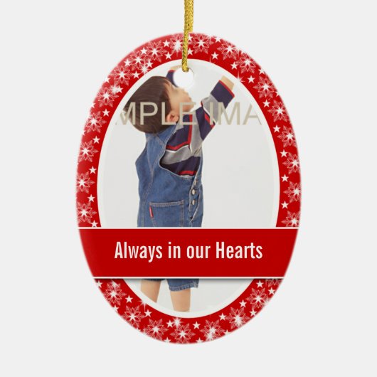 Kinderherdenkingsfoto PERSONALIZE Keramisch Ornament (Voorkant)