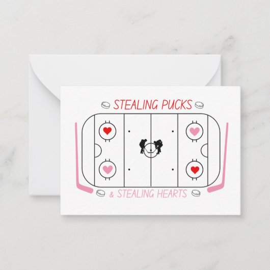 Kinderhockey Valentijnskaart voor de klas Notitiekaartje (Voorkant)
