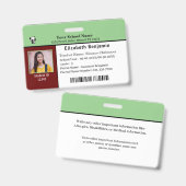 Kinderidentiteitskaart Student School Badge (Voor- en achterkant)