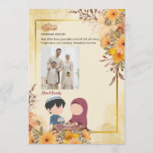 Kinderillustratie & Gele Bloemendesign Kaart (Achterkant)
