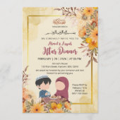 Kinderillustratie & Gele Bloemendesign Kaart (Voorkant)