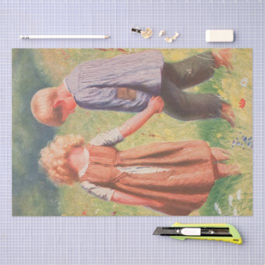  Kinderjongen en meisje Tissuepapier (Craft)