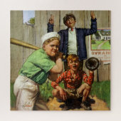 kinderjongens Sport Baseball Player Game Legpuzzel (Horizontaal)