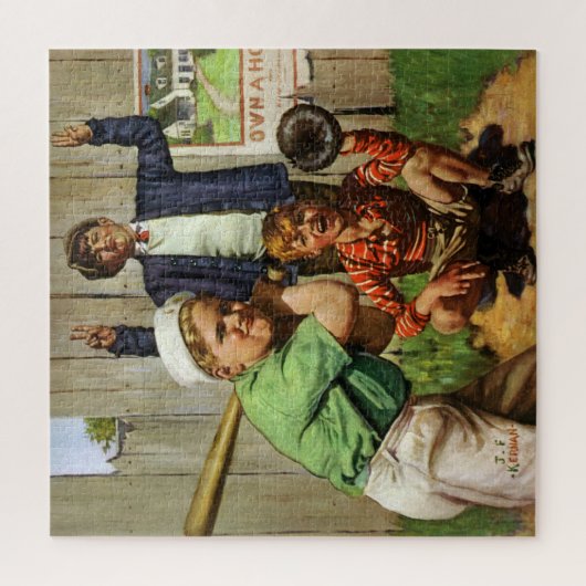 kinderjongens Sport Baseball Player Game Legpuzzel (Verticaal)