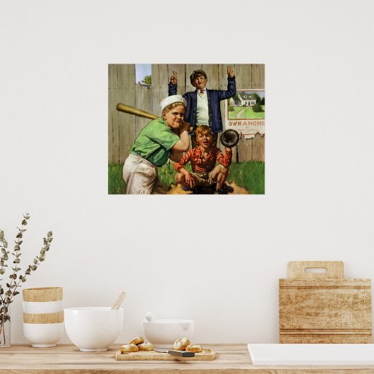  kinderjongens Sport Baseball Player Game Poster (Keuken)