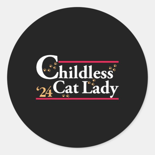 Kinderjurk Cat Lady 24 Ronde Sticker (Voorkant)