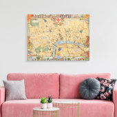 Kinderkaart van Londen, Engeland 2 Canvas Afdruk (Insitu (Woonkamer))