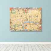 Kinderkaart van Londen, Engeland 2 Canvas Afdruk (Insitu (Houten vloer))