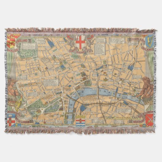Kinderkaart van Londen, Engeland Deken (Voorkant)