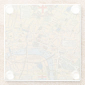 Kinderkaart van Londen, Engeland Glazen Onderzetter (Achterkant)